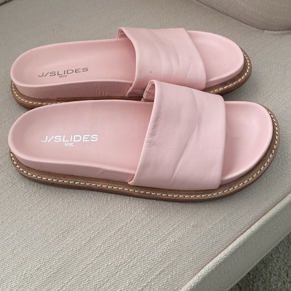 J/Slides - pink leather slides - Picture 2 of 4